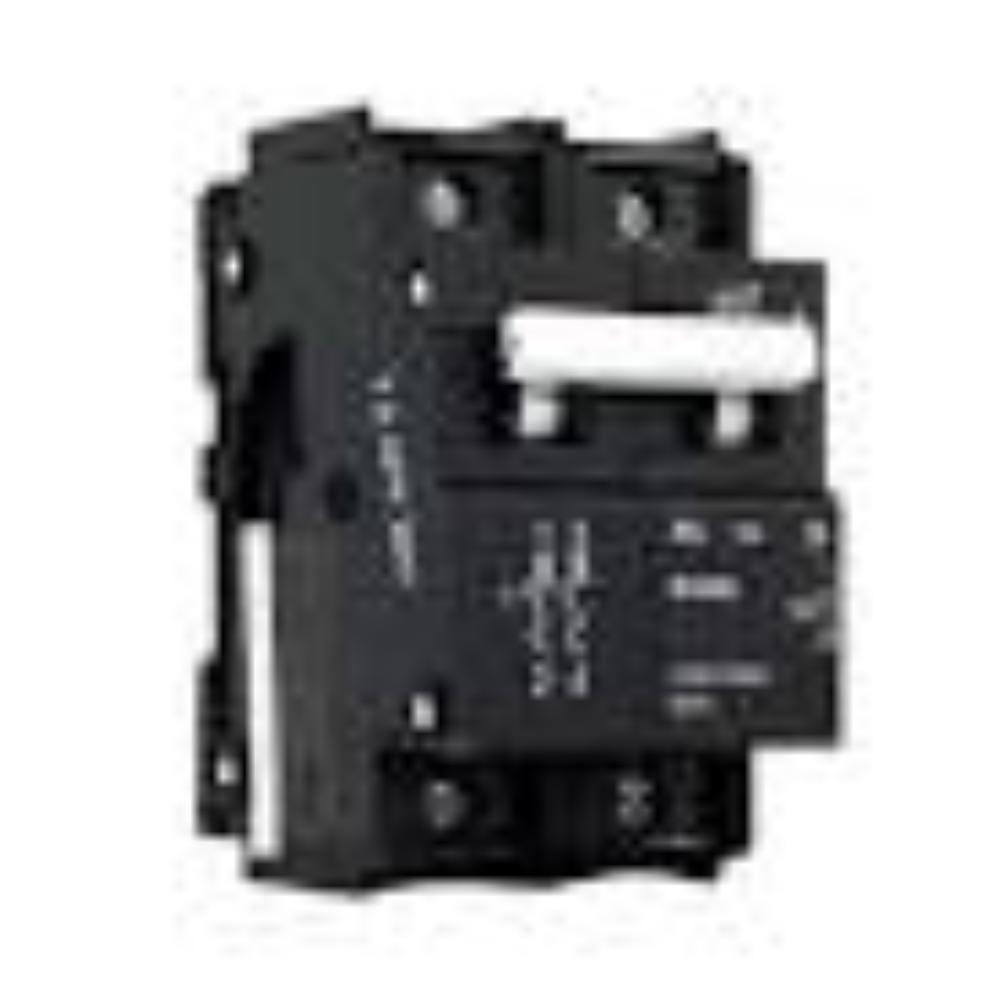 CBI 60A 2P MCB 6KA - MINI RAIL BLACK 2 MOD 52MM CURVE 2 WHITE HANDLE