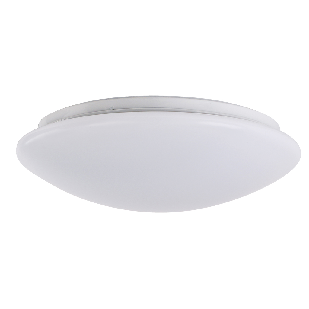 SUN/L CEILING FITTING ROUND ALUM/ACRYLIC WHT 1xE27 210MM DIAM