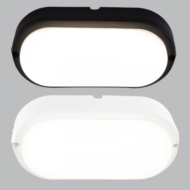 STL LED WALL LIGHT / BULKHEAD OVAL OPAL 12W 210x102MM (BLK) B39