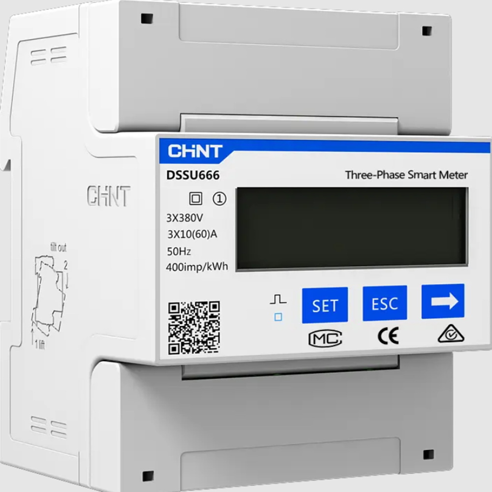 CHINT KWH THREE PHASE DIN RAIL METER 5(80)A 3×230/400V (195291) (NOT CT TYPE)(4 WIRE)