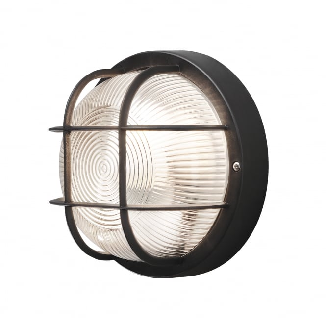 STL BULKHEAD ROUND OPAL 245MMØ (BLK) (1XE27 REQ) B8/L