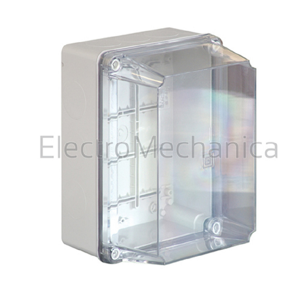 SCAME PVC HOUSING DEEP 240*190*125MM GREY+CLEAR LID IP56 (ENCLOSURE)
