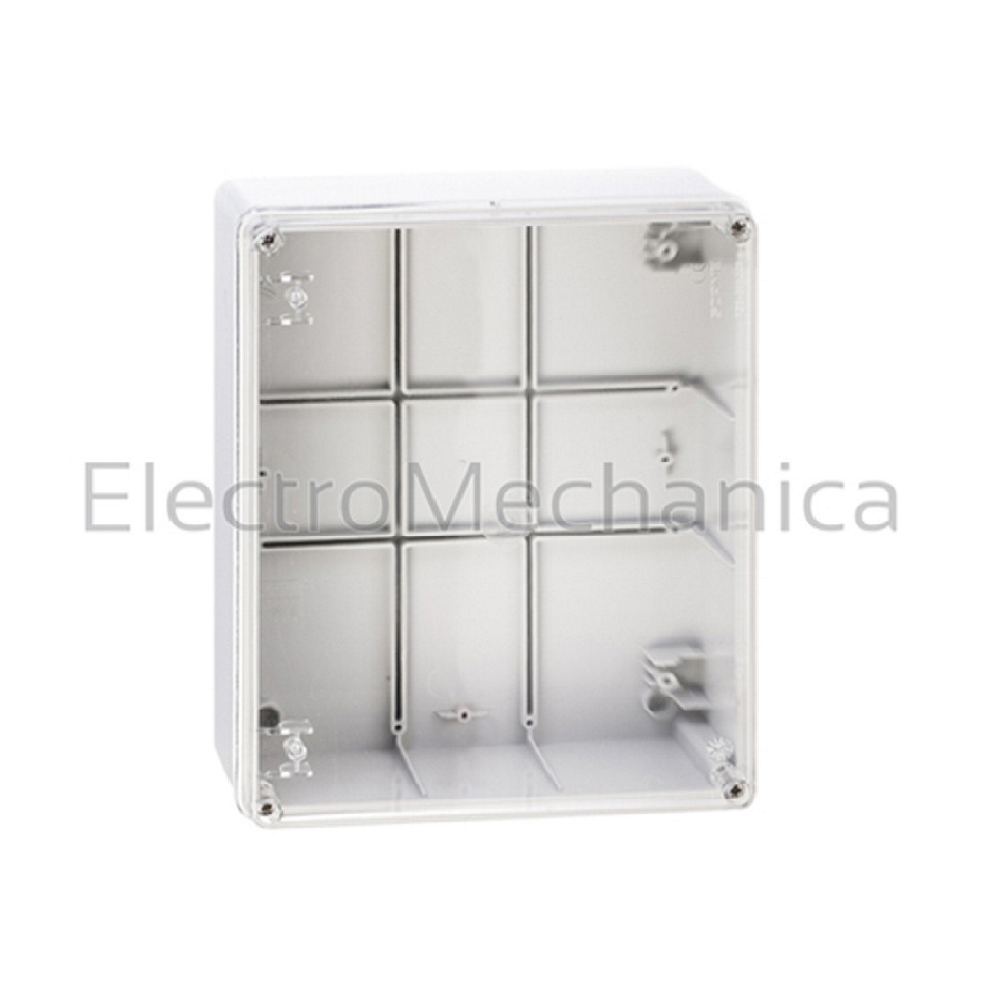SCAME PVC HOUSING 240*190*90MM GREY+CLEAR LID IP56 (ENCLOSURE)