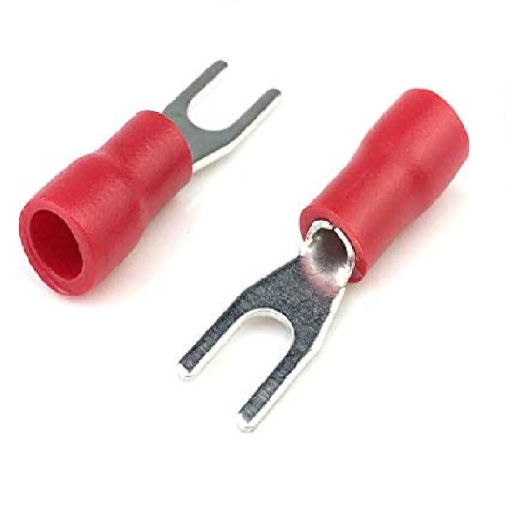 TERMINAL PRE-INSUL RED FORKED SPADE 4MM (FS1.25-4S) (RS4)