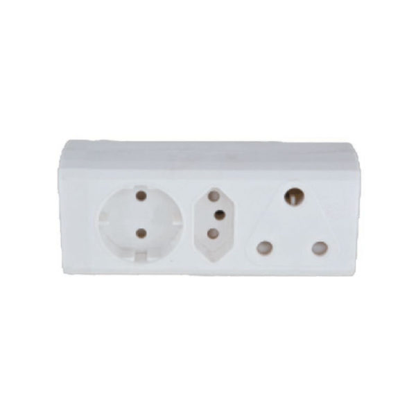 AUS MULTI WALL ADAPTOR 1 X RSA 3 PIN 1 X V-SLIM + SCHUKO