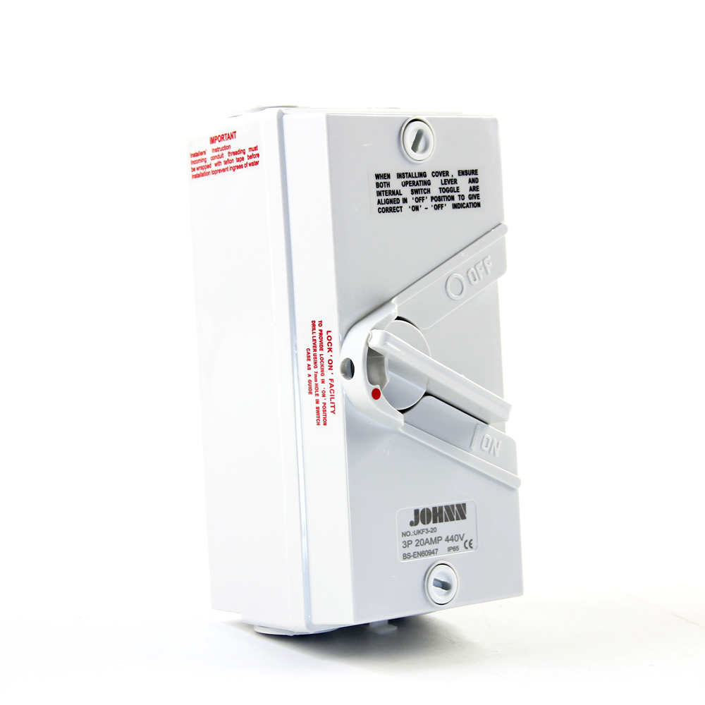 CHINT JOHNN ENCLOSED WEATHERPROOF ISOLATOR 2P 35A (32A) 440V (6002)