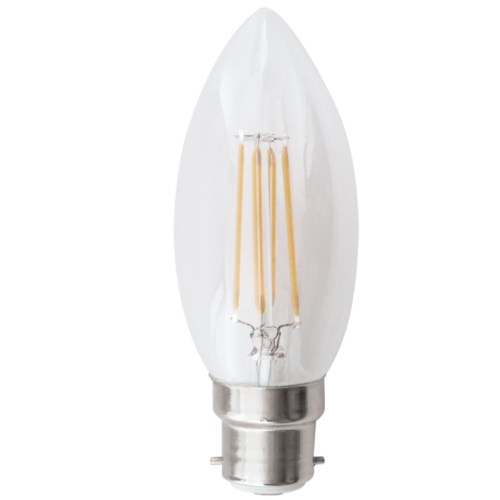 BS 4.5W B22 LED CANDLE BULB CLASSIC FILAMENT W/W DIMMABLE 3000K