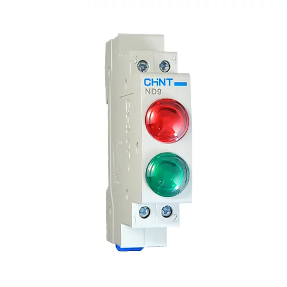 CHINT DUAL LED INDICATOR DIN GREEN + RED 18MM 230V ND9-2/G-230
