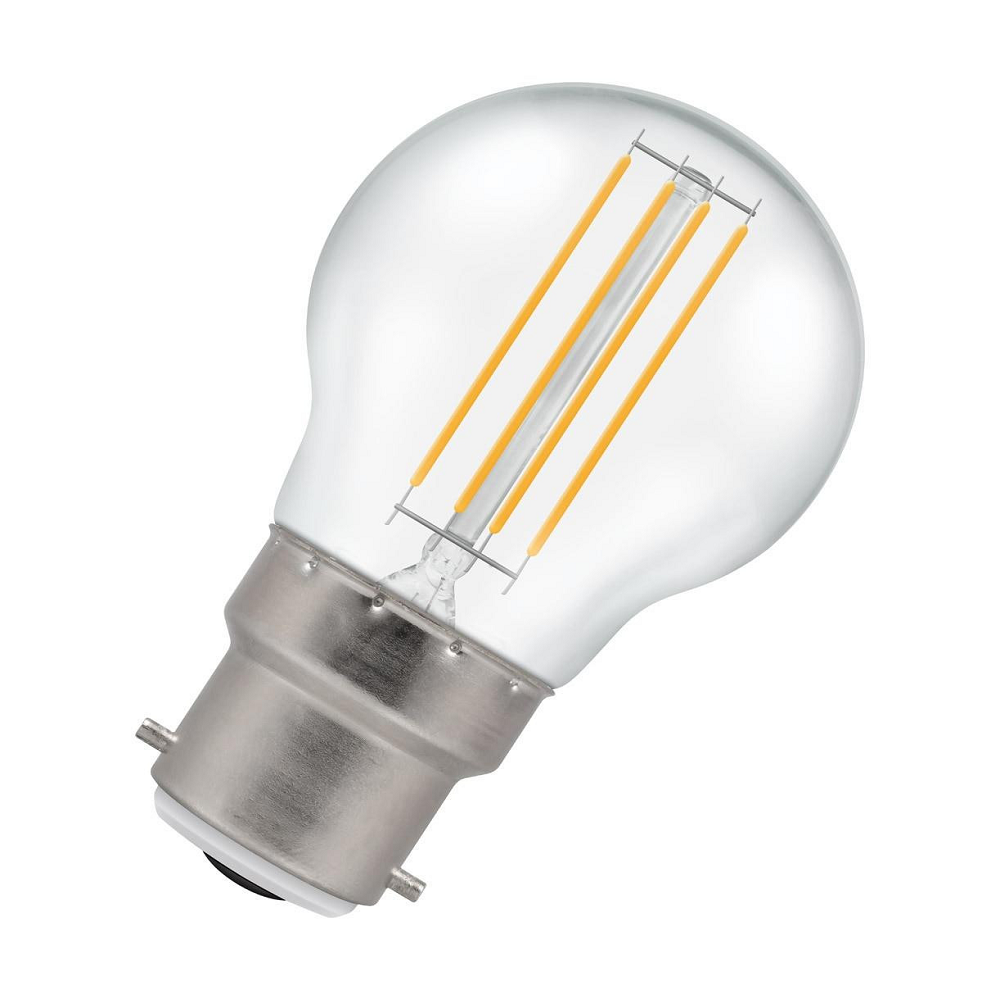 BS 4.5W GOLFBALL LAMP B22 CLEAR FILAMENT G45 DIMMABLE 2700K