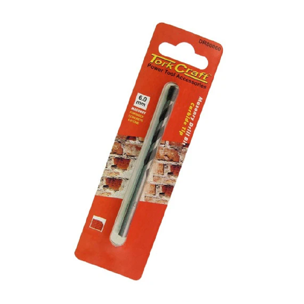 T/CRAFT 6MM DRILL BIT (STD SIZE) MASONRY/BRICK/CONCRETE (CARDED)
