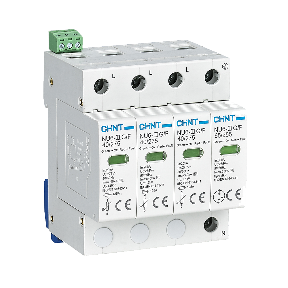CHINT AC SURGE ARRESTOR 4P 40KA 400V TYPE 2 DIN (GREEN LIGHT) (252573)