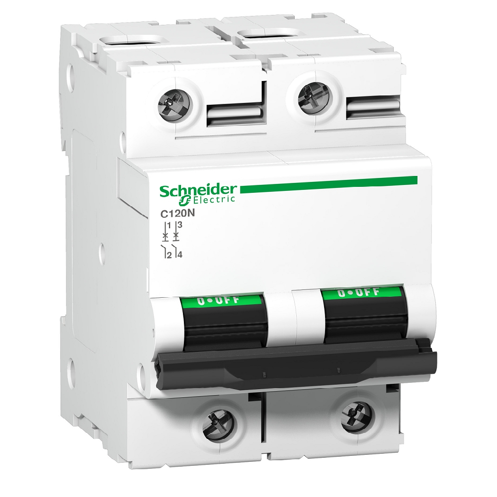 SCHNEIDER 125A 2P MCB 10KA C-CURVE 55MM C120N