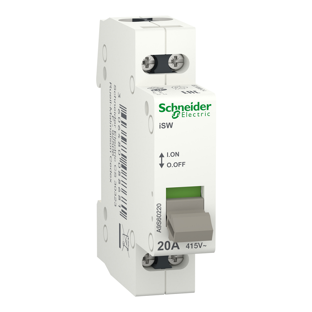 SCHNEIDER 20A 2P ISOLATOR DIN MOUNT
