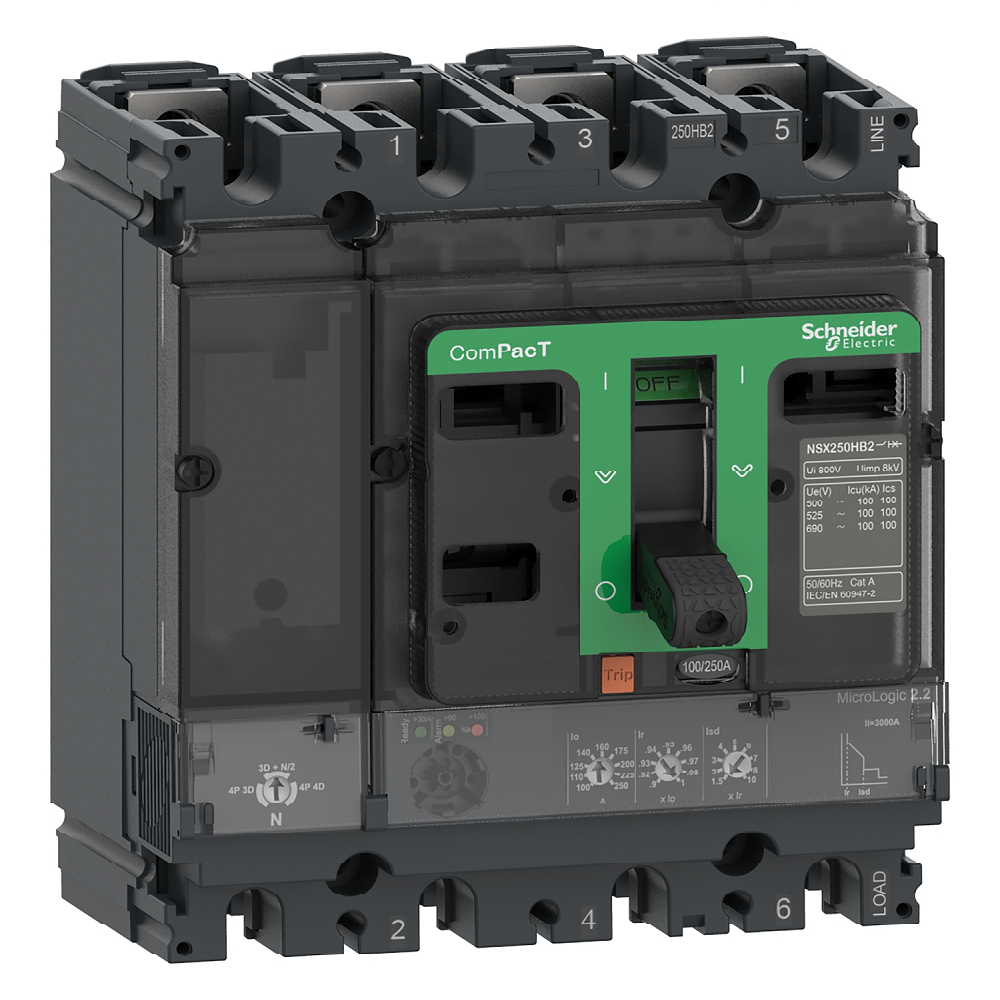 SCHNEIDER 160A 4P MCCB 25A (ADJ 63-160A)