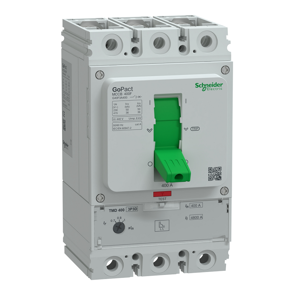 SCHNEIDER GOMCCB 400F 4P4D 400A ADJ 36kA