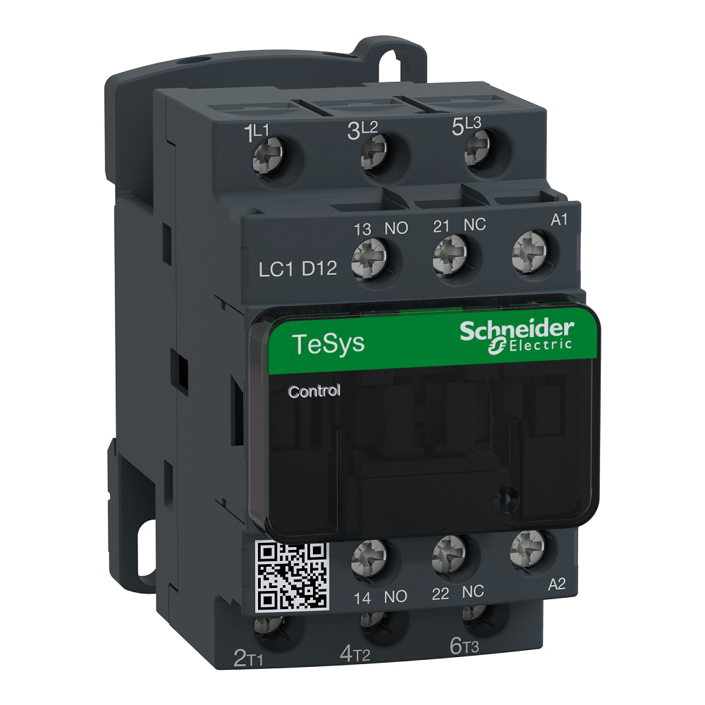 SCHNEIDER TELE CONTACTOR 12A 3P AC3 5.5KW 400VAC COIL (LC1D12V7)
