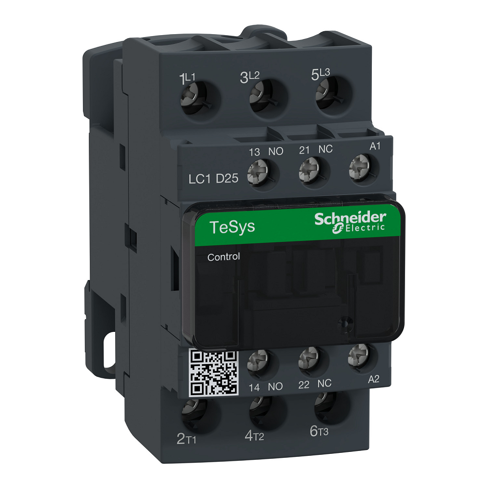 SCHNEIDER TELE CONTACTOR 25A 3P AC3 11KW 230VAC COIL (LC1D25P7)