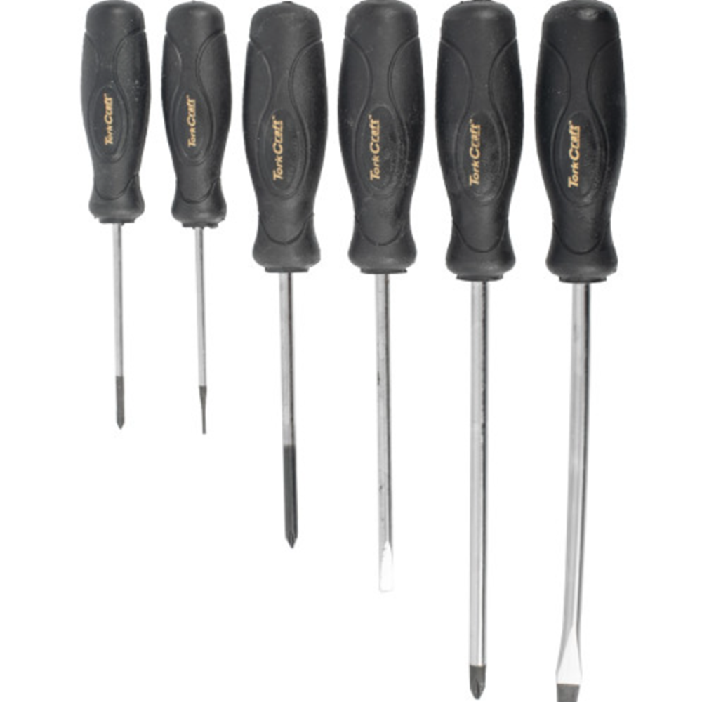 T/CRAFT 6 PCS SCREW DRIVER SET (BLACK HANDLE)