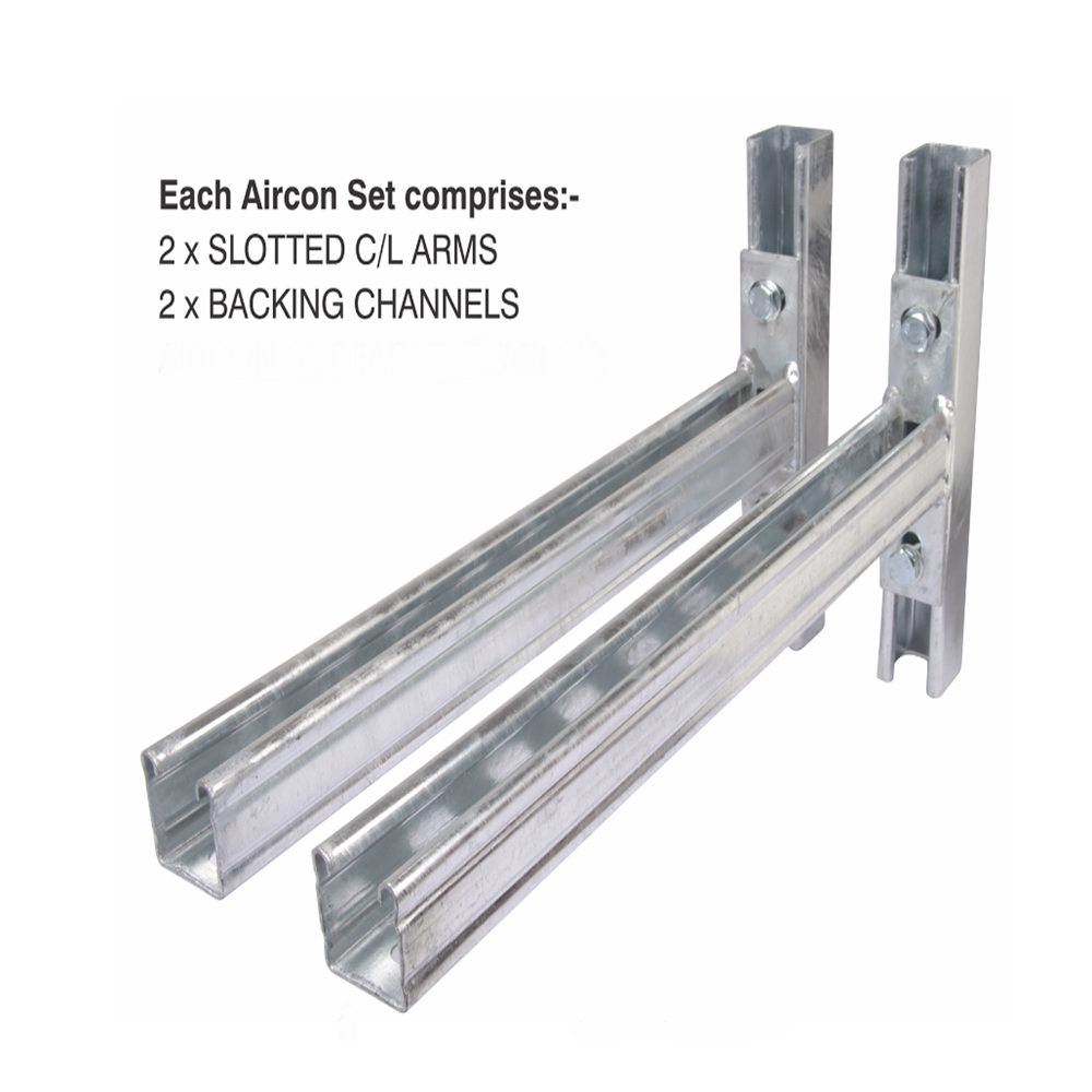 AIRCON SET 450MM SLOTTED CANTILEVER+BACK CHANNEL EPC GREY