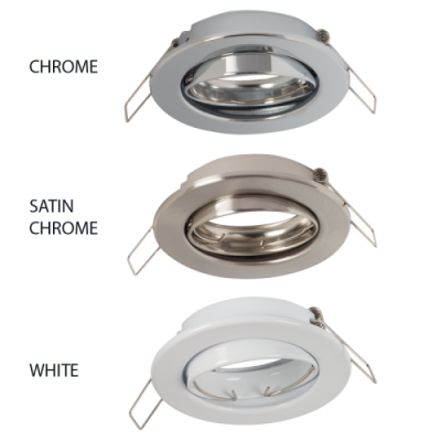 BS DOWNLIGHT TILT 85mmØ 65mmCUT SATIN CHROME