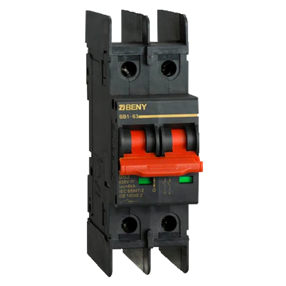 ZBENY 63A 2P ISOLATOR 500VDC PV DIN MOUNT