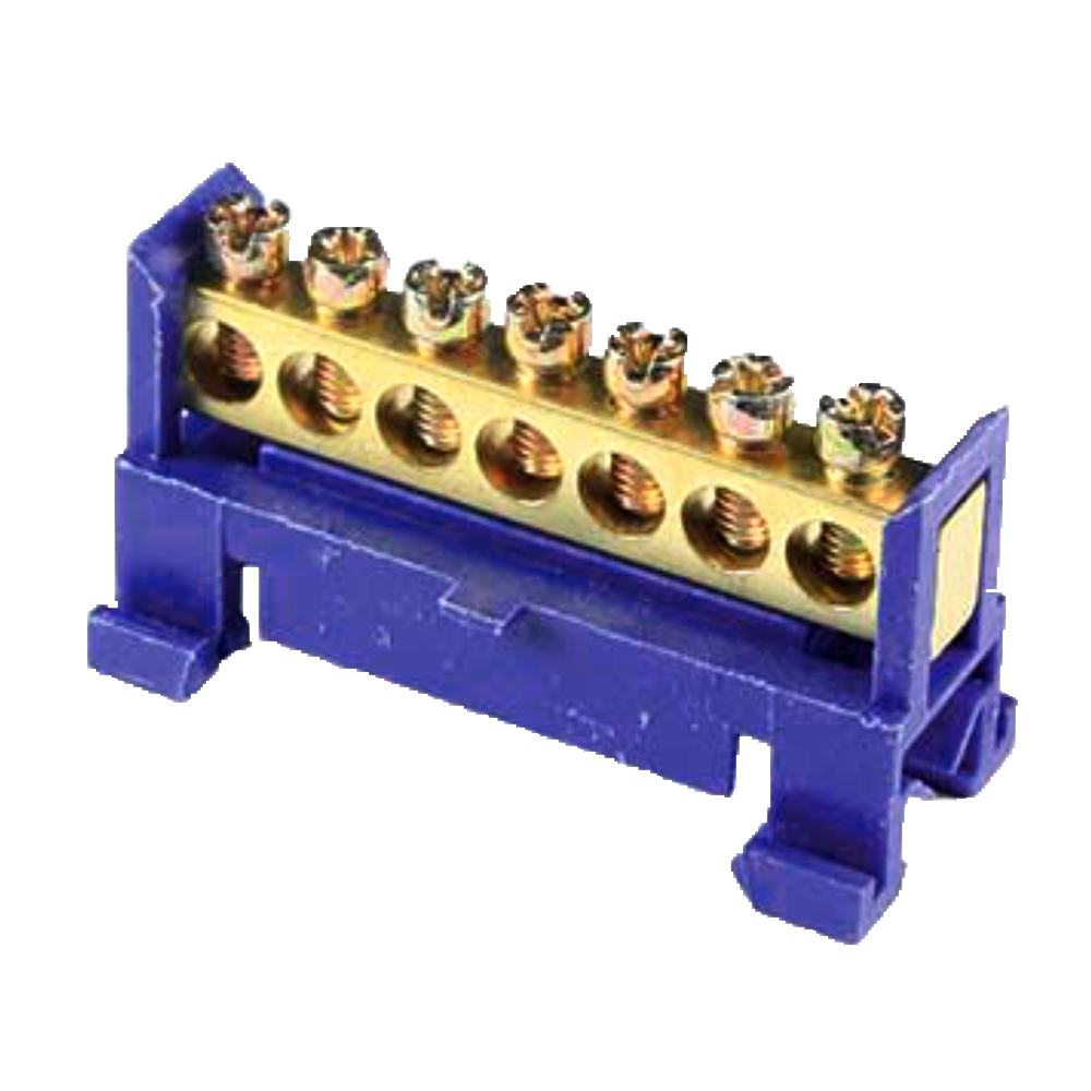 70A 7-WAY DIN MOUNT TERMINAL STRIP BLUE