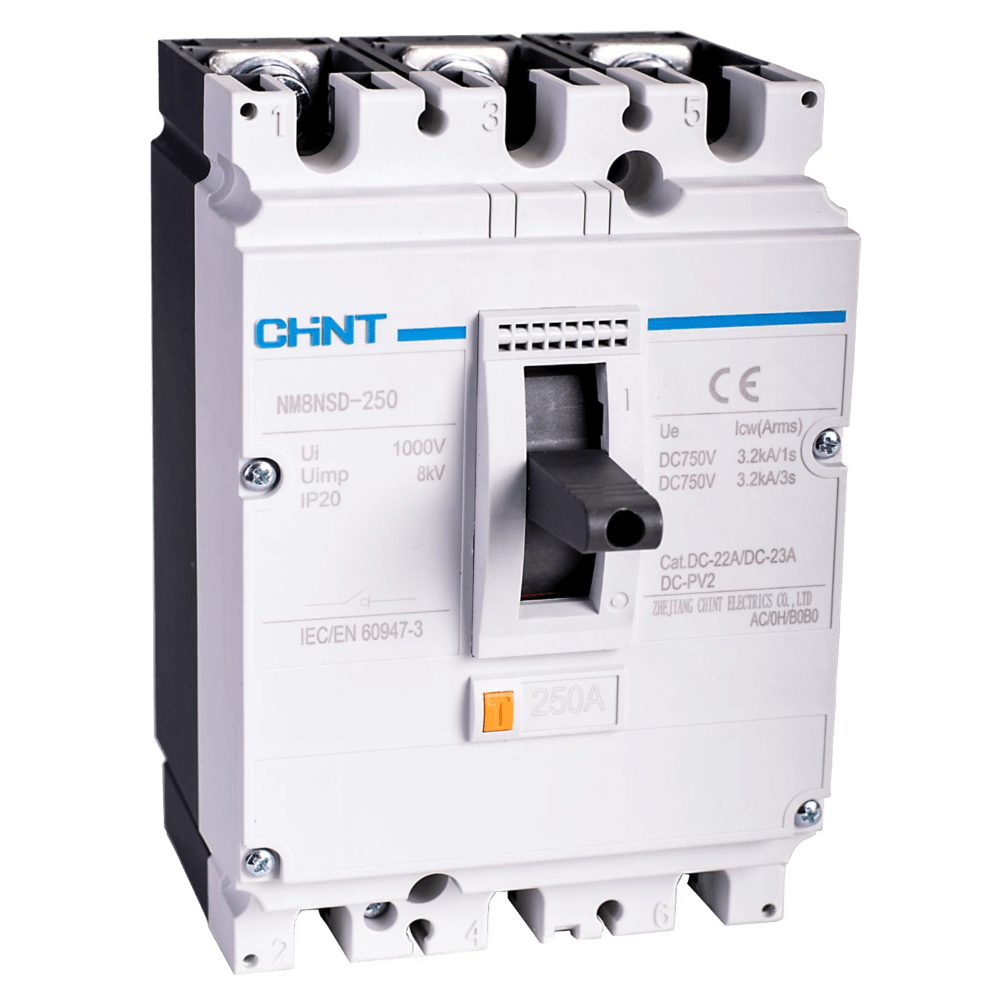 CHINT DC 250A 3P TM 750VDC 50KA ADJ MCCB 0.7-1in (FRAME 250S)