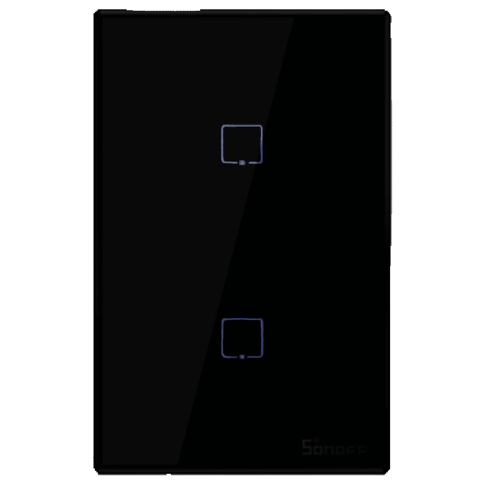 SONOFF 2 LEVER (2 GANG) TOUCH BLK (T3US2C) - WI-FI SWITCH RF/WI-FI 2.4GHZ (GOOGLE)(NON-DIM)