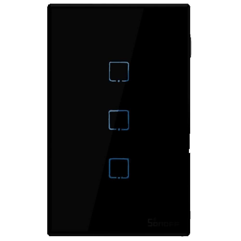 SONOFF 3 LEVER (3 GANG) TOUCH BLK (T3US3C) - WI-FI SWITCH RF/WI-FI 2.4GHZ (GOOGLE)(NON-DIM)
