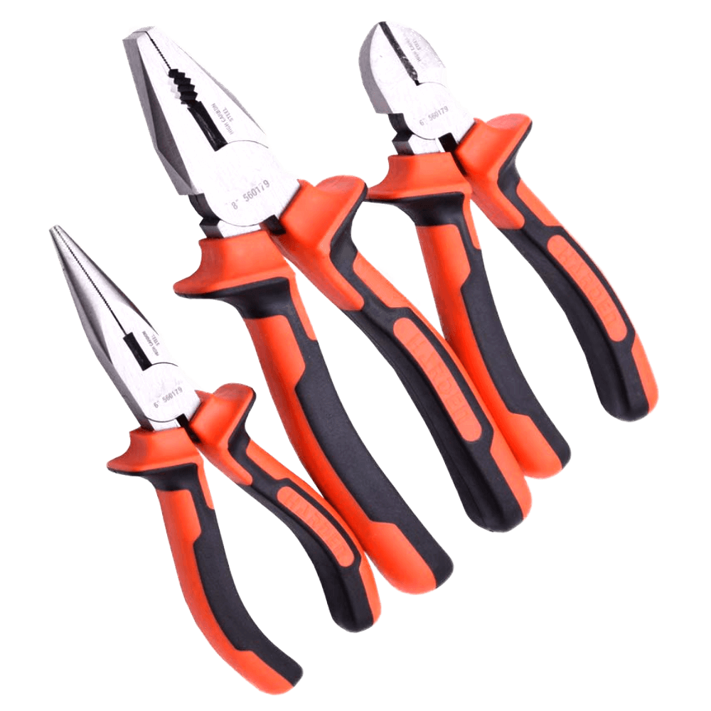 RUWAG HARDEN 3PCS PLIERS SET (6"L/NOSE P+6" CUT/P+8"COMB/P) CLASSIC