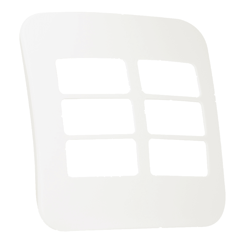VETI 1 - 6 MOD 6XSINGLE MOD HORIZONTAL COVER PLATE ONLY 4X4 WHITE
