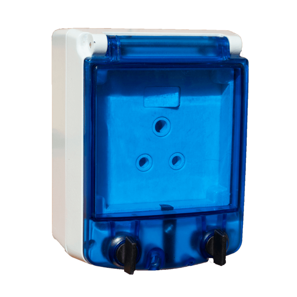 ALLBRO PSO-1 STEALTH IP65 PC WINDOW WITH PLUG 176X132X94 CLEAR LID (BLUE)