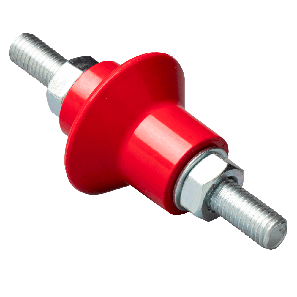 ALLBRO INSULATOR M8 MALE/MALE RED (GL8R)