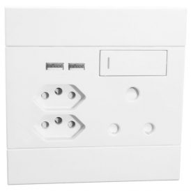VETI 2 - COMBO SSO 1X16 RSA 2X16A V-SLIM 2X2100mA USB 4X4 WHITE
