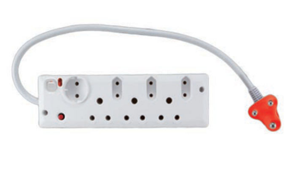 AUS 7 WAY MULTIPLUG (3 X RSA 3 PIN + 3 X V-SLIM + SCHUKO) 1 SWITCH + SURGE PROTECTION