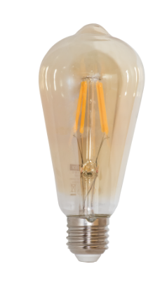 BS 6W ST64 E27 LED FILAMENT BULB/GLOBE 3000K DIMM