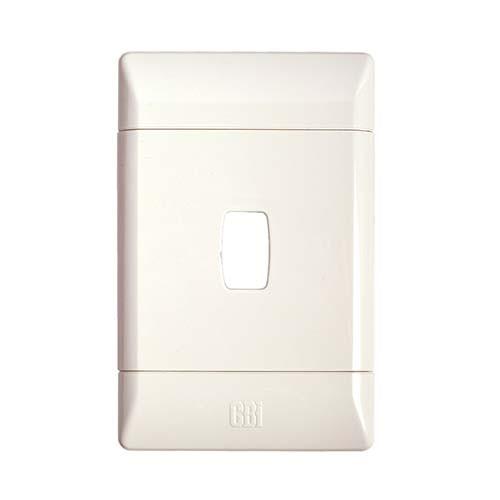 CBI 1 LEVER GRID PLATE COVER 4X2 WHITE