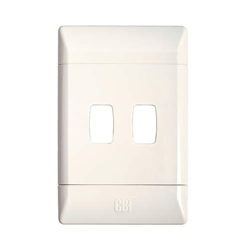 CBI 2 LEVER GRID PLATE COVER 4X2 WHITE
