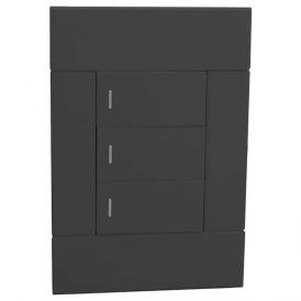 VETI 2 - 3 LEVER 1 WAY SWITCH 4X2 CHARCOAL