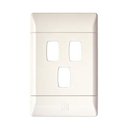 CBI 3 LEVER GRID PLATE COVER 4X2 WHITE