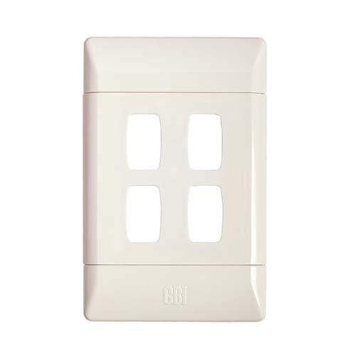 CBI 4 LEVER GRID PLATE COVER 4X2 WHITE