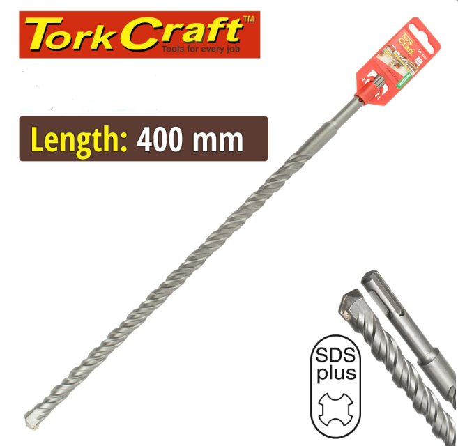 T/CRAFT 22MM X 310 X 400 DRILL BIT (SDS+) MASONRY/BRICK/CONCRETE (CARDED)