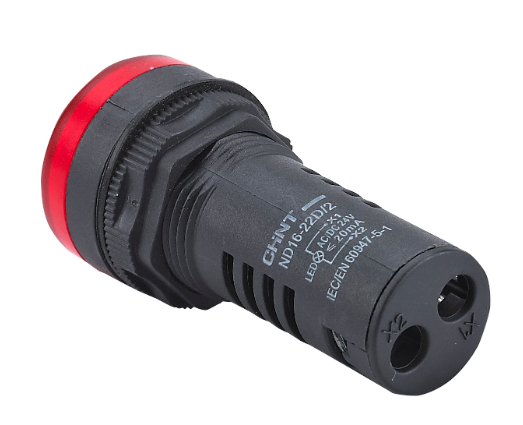 CHINT LED PILOT LIGHT 24V AC/DC 22MMØ RED (FLAT HEAD TOP) (592898)