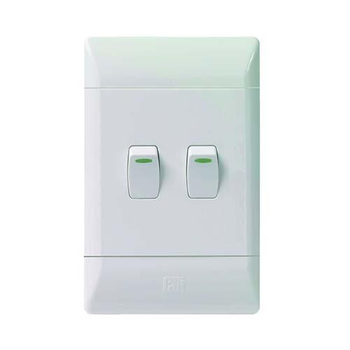 CBI 2 LEVER 1 WAY SWITCH COMPLETE 4X2 WHITE