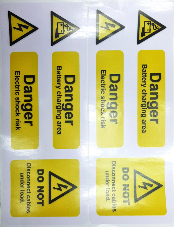 BATTERY HAZARD LABEL SHEET/PACK 2XLABELS