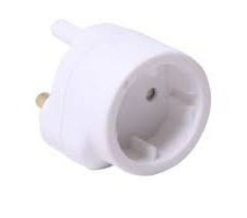 WALL PLUG ADAPTOR EUROMATE SHUKO 1 X 2PIN  (ADEUR3 / AEURO3  - AUS-R-16A)