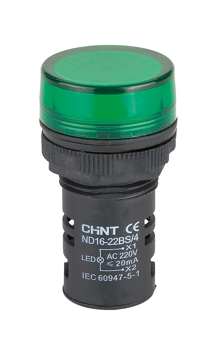 CHINT LED PILOT LIGHT 240V AC/DC 22MMØ WHITE (FLAT HEAD TOP)