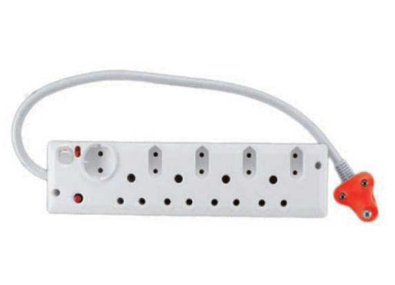AUS 9 WAY MULTIPLUG (4 X RSA 3 PIN + 4 X V-SLIM + SCHUKO) 1 SWITCHES - SURGE PLUGTOP