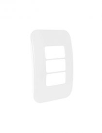 VETI 1 - 3 X SINGLE MOD HORIZONTAL COVER PLATE ONLY 4X2 WHITE