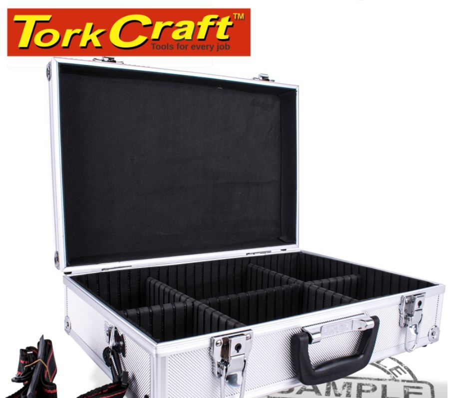 T/CRAFT ALUMINIUM CASE 42.5 X 28.5 X 12 WITH 5 X DIVIDERS (ORDER/STOCK ON REQ ONLY)